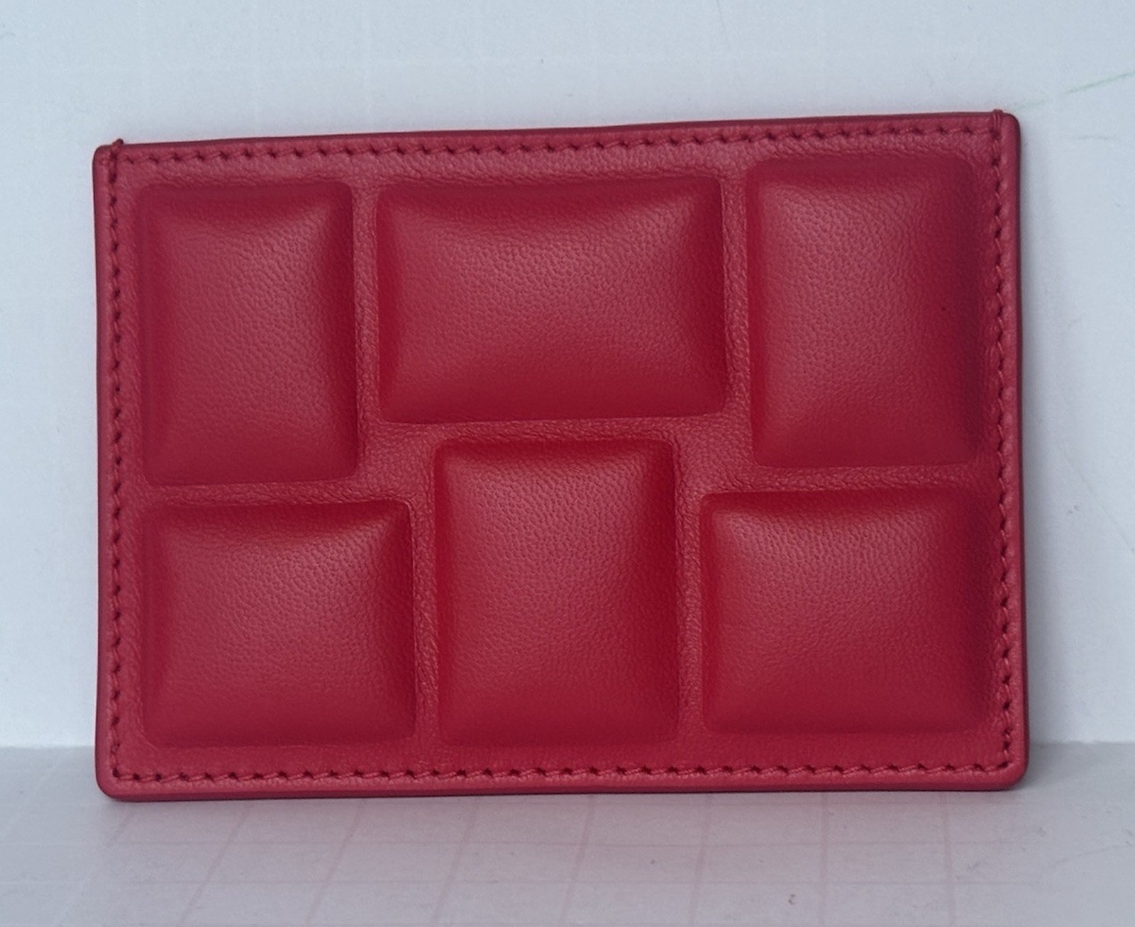 Bottega Veneta Intrecciato Quilted Leather Card Holder Red 701446 It Nwt $420